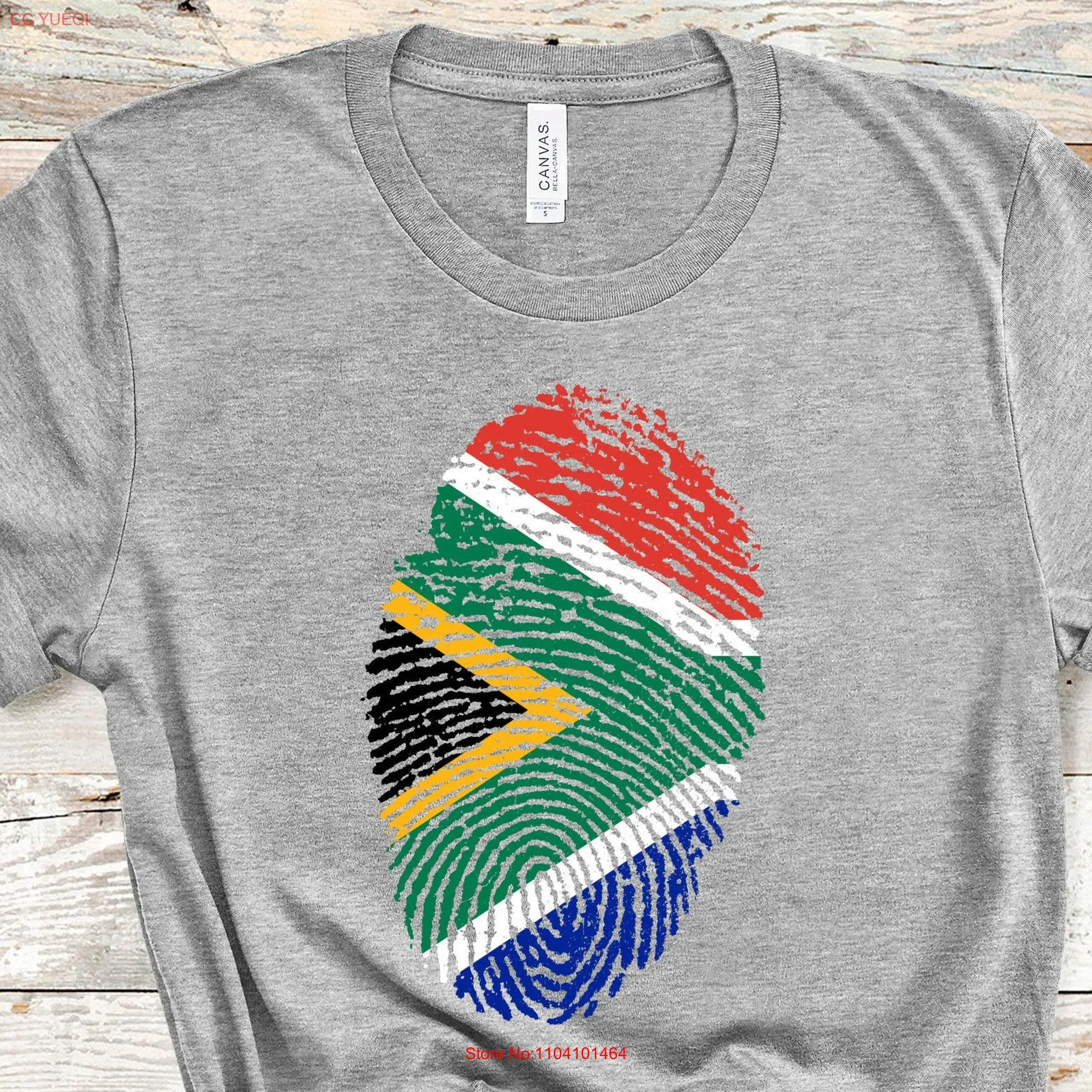 South Africa T Shirt African Flag Fingerprint Vintage Retro Distressed It's In My DNA Pride Patriotic for Men and Women