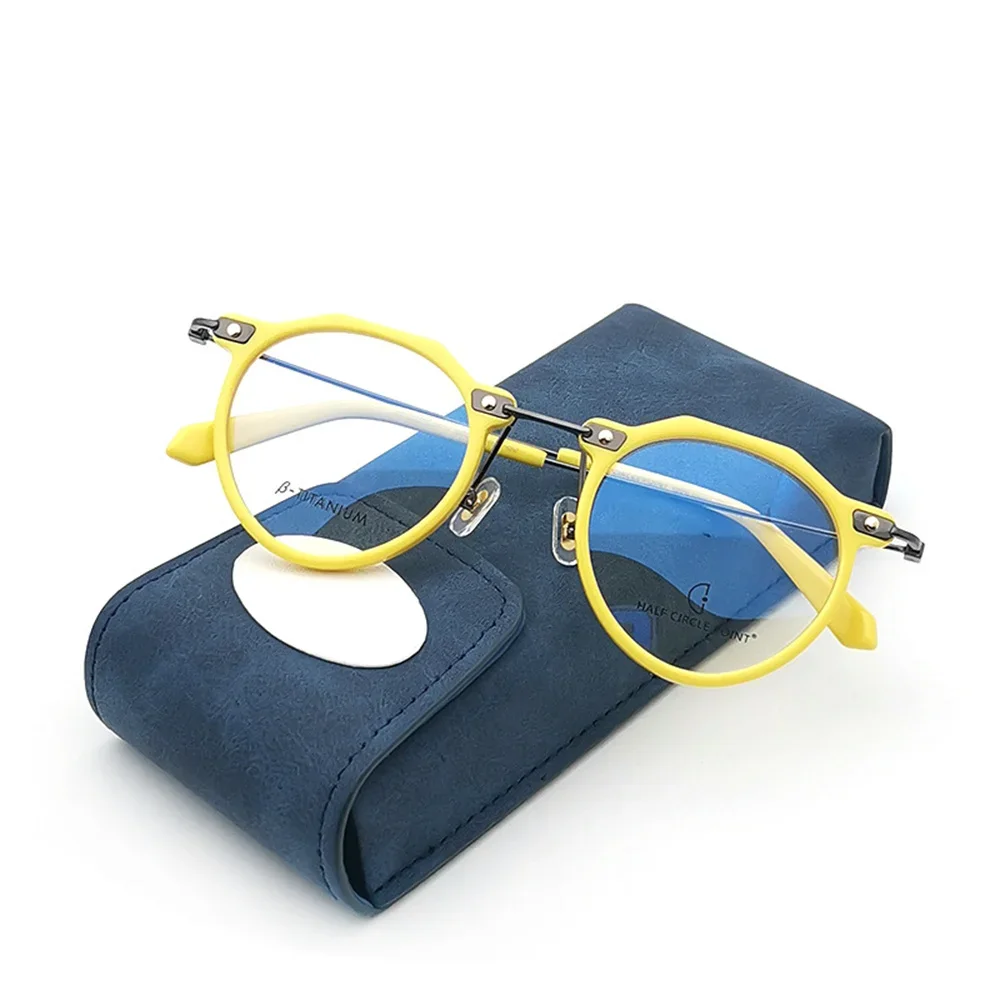 Vintage Women Men Acetate Eyeglasses Irregular Shape Design Eyewear Brand Hand Made Spectacle Frame Precription Lens Optical