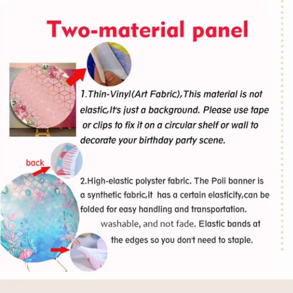 Niholia Customize Round Photography Backdrop Kids Birthday Party Background Cake Table Booth Prop Cylinder Cover