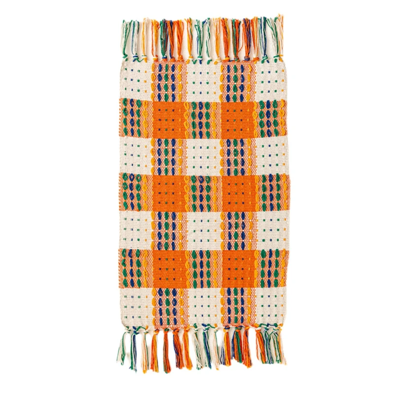 

LTT ethnic style color floor mat pure cotton hand-woven carpet household floor mat