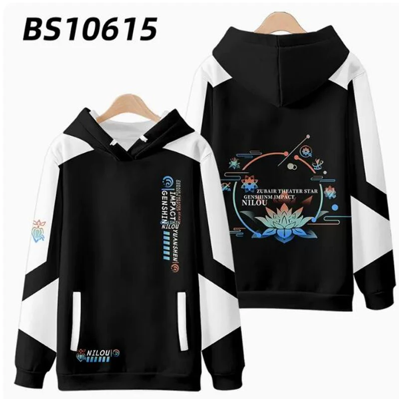 Anime Genshin Impact Nilou 3D Print Zip Up Vrouwen/Mannen Hoodie Sweatshirt Streetwear Hip Hop Cosplay Rits Capuchon bovenkleding