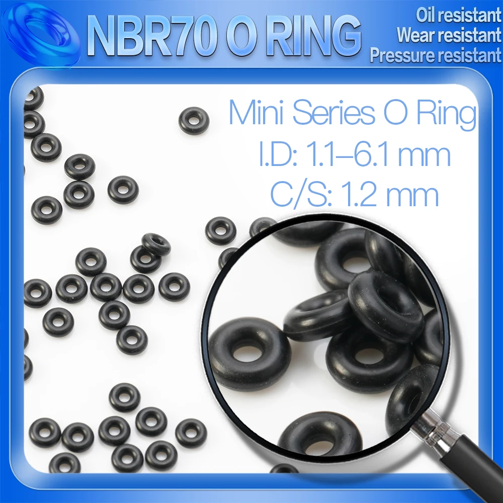 

100PCS/Lot Nitrile Rubber Black NBR CS 1.2 MM ID 1.1/1.8/2.1/2.5/2.6/2.8/3/3.3/3.4/3.5 MM O Ring Gasket Oil Resistant Waterproof