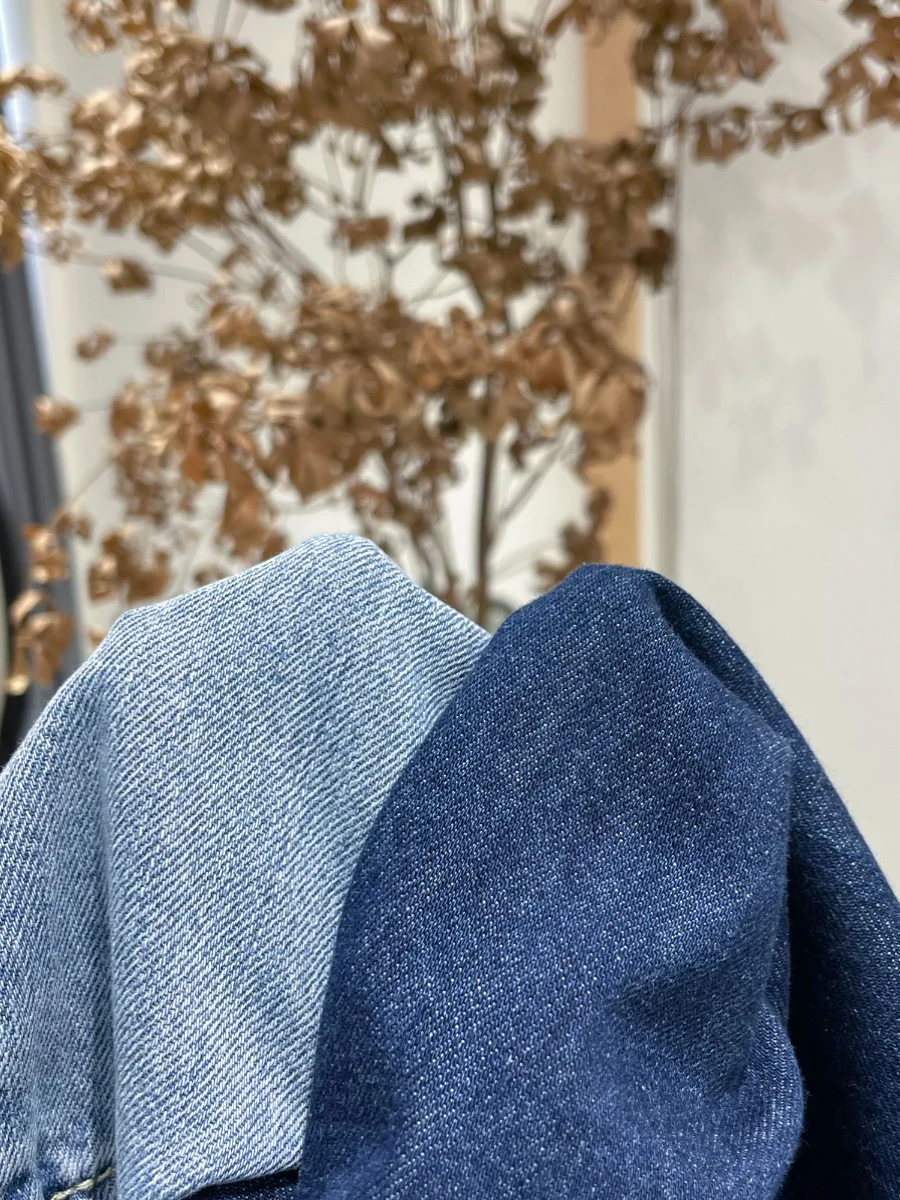 แท้ Noxiao พจนานุกรมฤดูใบไม้ผลิ 2025 ความยาว Draped Soft DENIM กางเกงยีนส์เอวสูงขาตรง VINTAGE Sle ผู้หญิงพรีเมี่ยมกางเกงยีนส์