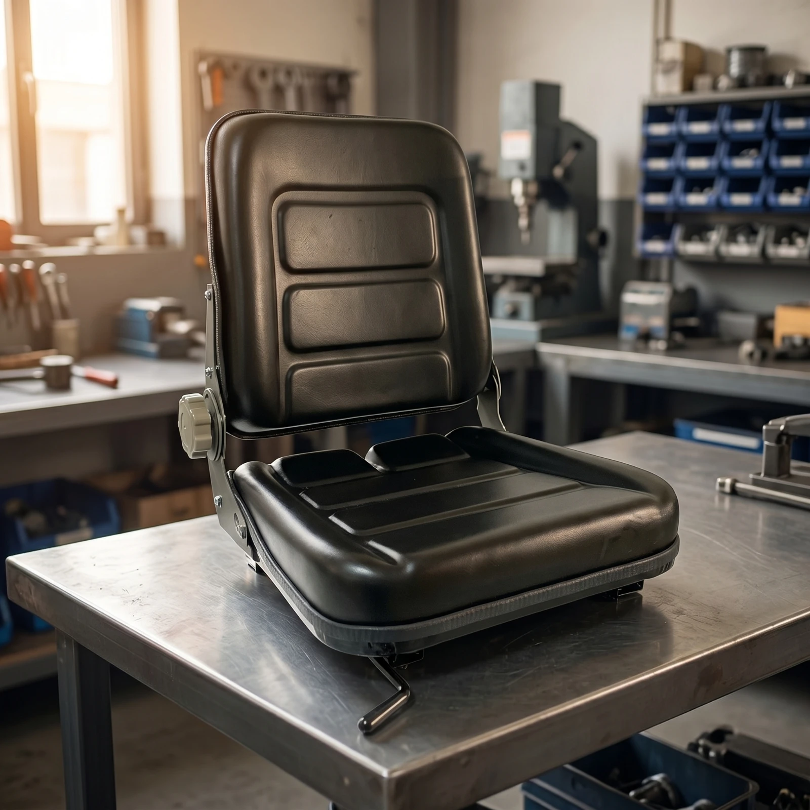 Forklift Seat Padded Engineering Vehicle Seat Heavy-Duty Replacement for Machinery Owners