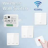 Wireless Smart Switch Light 433MHz Module 1/2/3Gang Wall Panel Switch Remote Control Interruptor for LED Lamp 10A 110V 220V