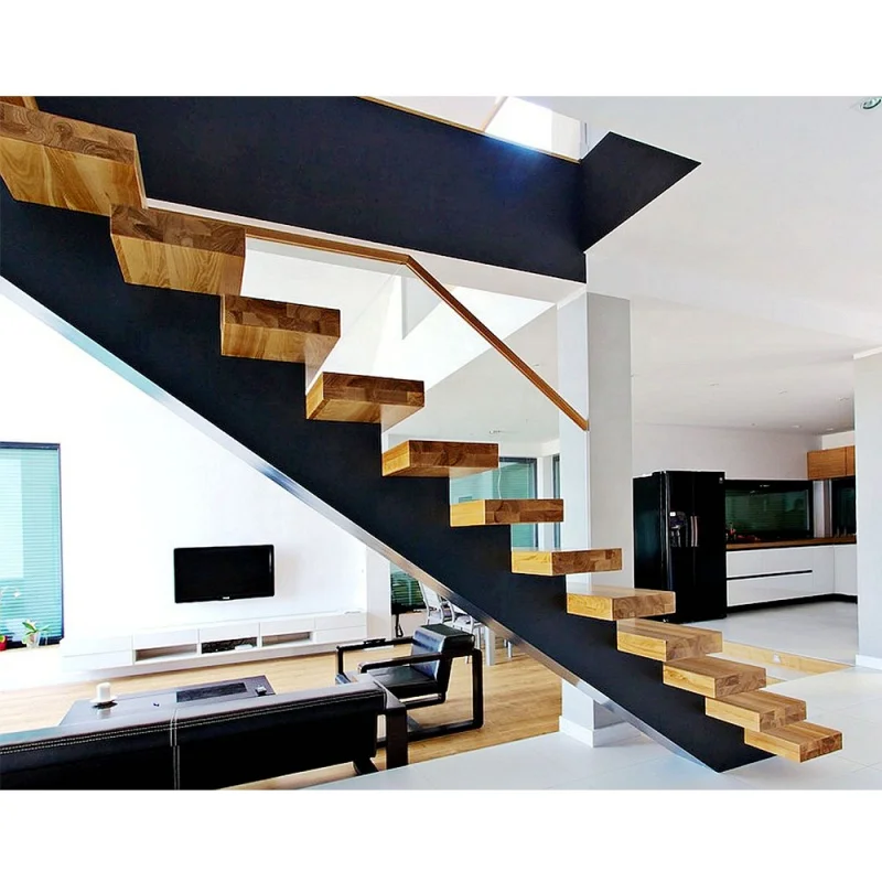 custom.VIKO 2026 Modern Home Use Stairs Mono Stringer Straight Staircase Design