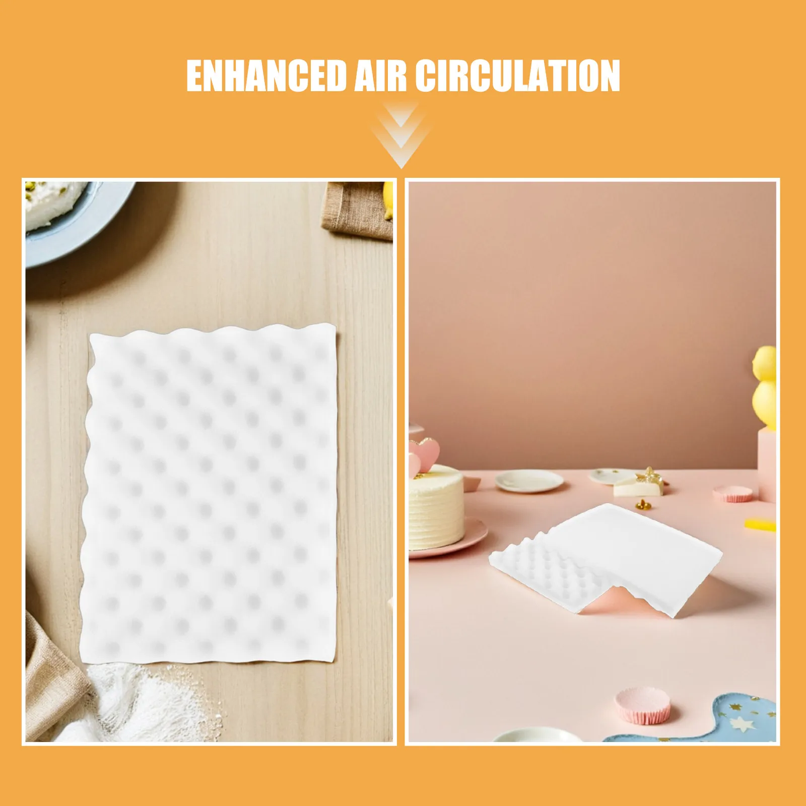 6Pcs Wave Shape Fondant Sponge Pad Fondant Cake Drying Mat Sugarcraft Modeling Sponge Cushion Cake Decorating Kitchen Baking