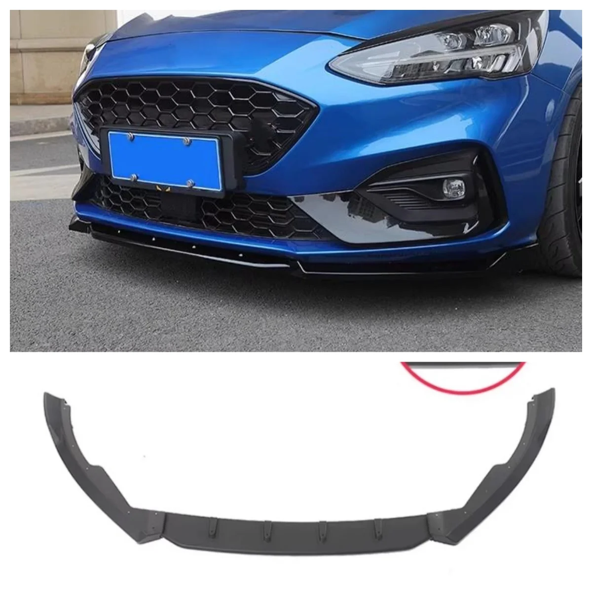 Front Shovel for Ford Focus 19-23 Modified three-stage front lip bumper spoiler Car accessories