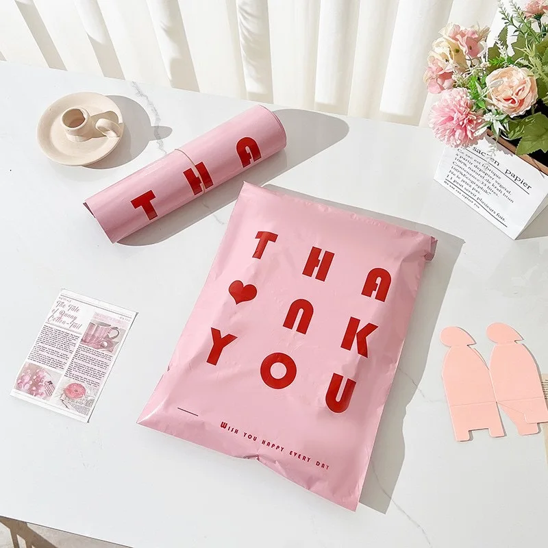 inplustop-20-unidades-lotes-sacolas-de-correio-rosa-espessas-com-mensagem-de-agradecimento-sacolas-plasticas-de-envio-com-fechamento-automatico-envelopes-para-remessa-de-roupas
