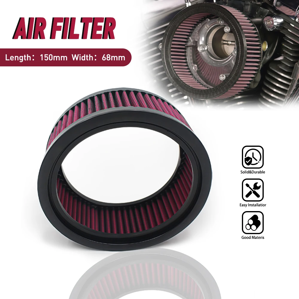 

Motorcycle Air Filter Element Intake Cleaner For Harley Cafe Racer Bobber Custom