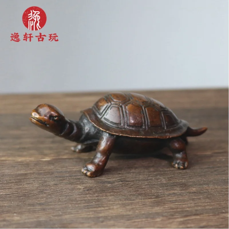 

Retro Solid Alloy Turtle Ornaments Plaything Tea Ornaments Crafts Home Decorations Dragon Turtle Decoration