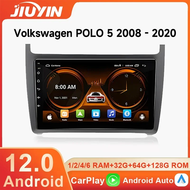 JIUYIN Per Volkswagen POLO 5 2008 - 2020 Autoradio Multimediale con Lettore Video, Navigazione, Stereo GPS Android 12 No 2din 2