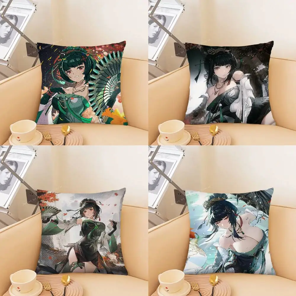 Hanying Zitheriwo Animated Mobile Game P-PGR Pillow Case Fashion Square Pillowcase Bedroom Sofa Room Ins Decoration Leisure
