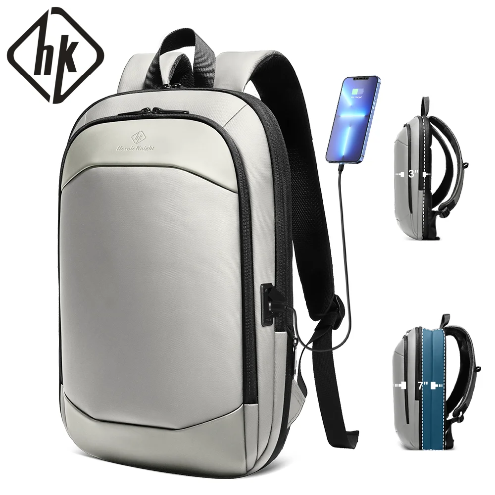 HK Large Capacity Expandable Backpack Men Water-repellent 17.3 Inch Laptop Bag with USB Business Backpack For Travel School Work