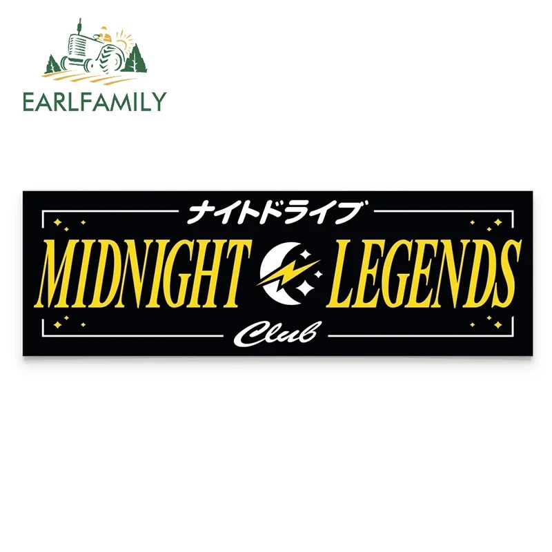 EARLFAMILY 13cm x 4.3cm for Kamikaze Japan Midnight Legends Car Stickers Waterproof Laptop Decal Personality Creative Decoration