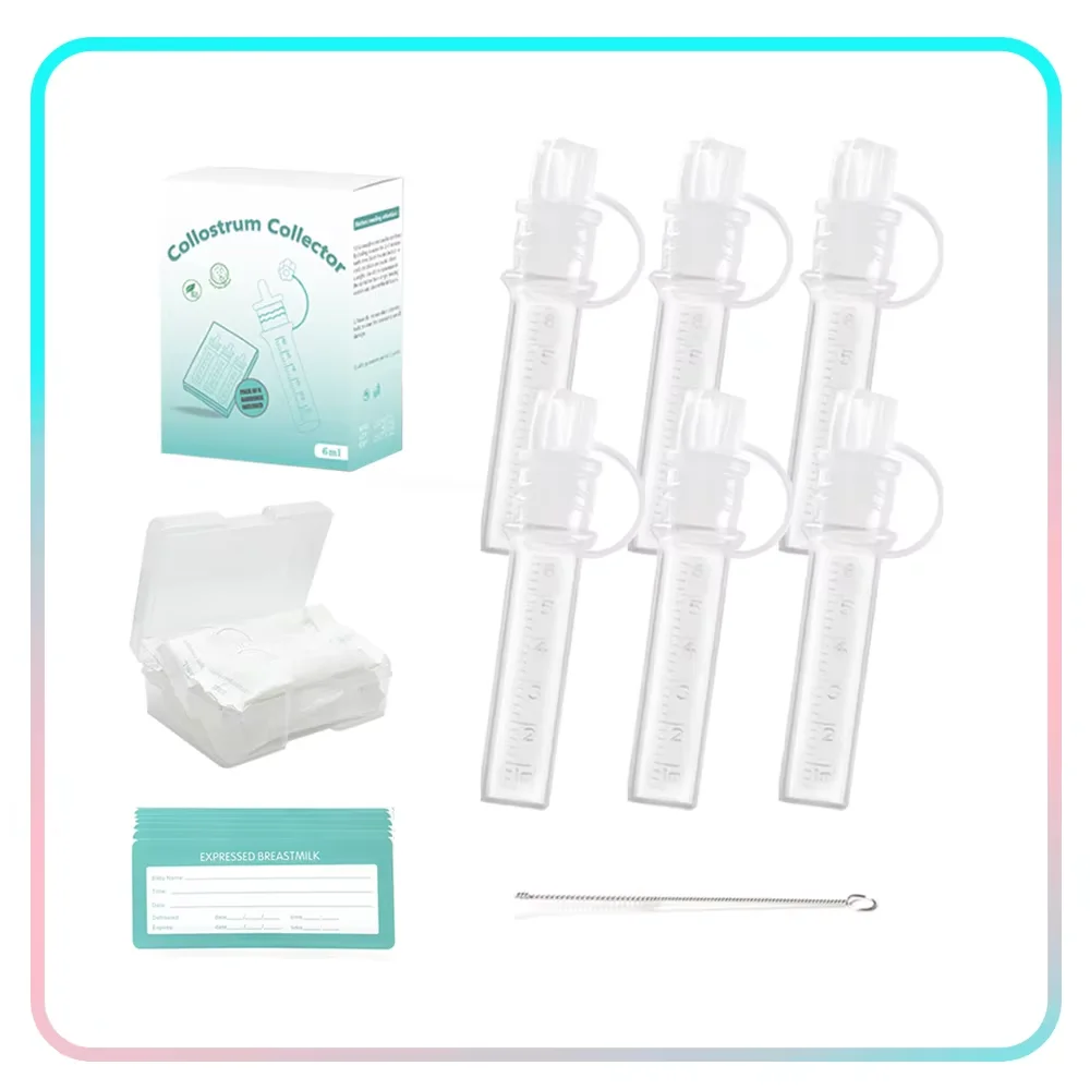 

Colostrum Collector kit 6pc 6ml Breast Milk Collection Baby Feeding And Medicine Reusable Breastfeeding milk device baby use