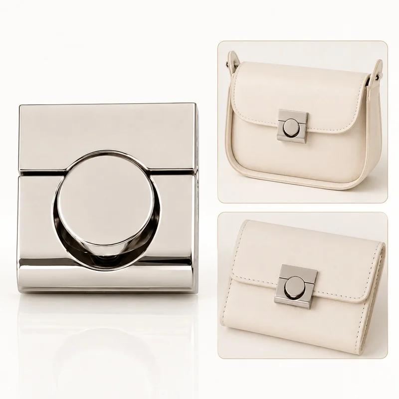1-5Pcs 33x34mm Bag Lock Snap Buckle Metal Handbag Clasp Purse Closure Flap Wallet Decorative Latch Leathercraft Repair Hardware