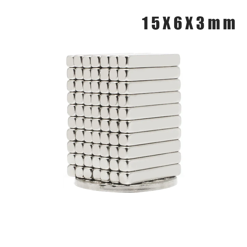 2/20/50/100/200Pcs 15x6x3 Neodymium Magnet 15*6*3 NdFeB Magnets Block Super Powerful Strong Permanent Magnetic imanes Block