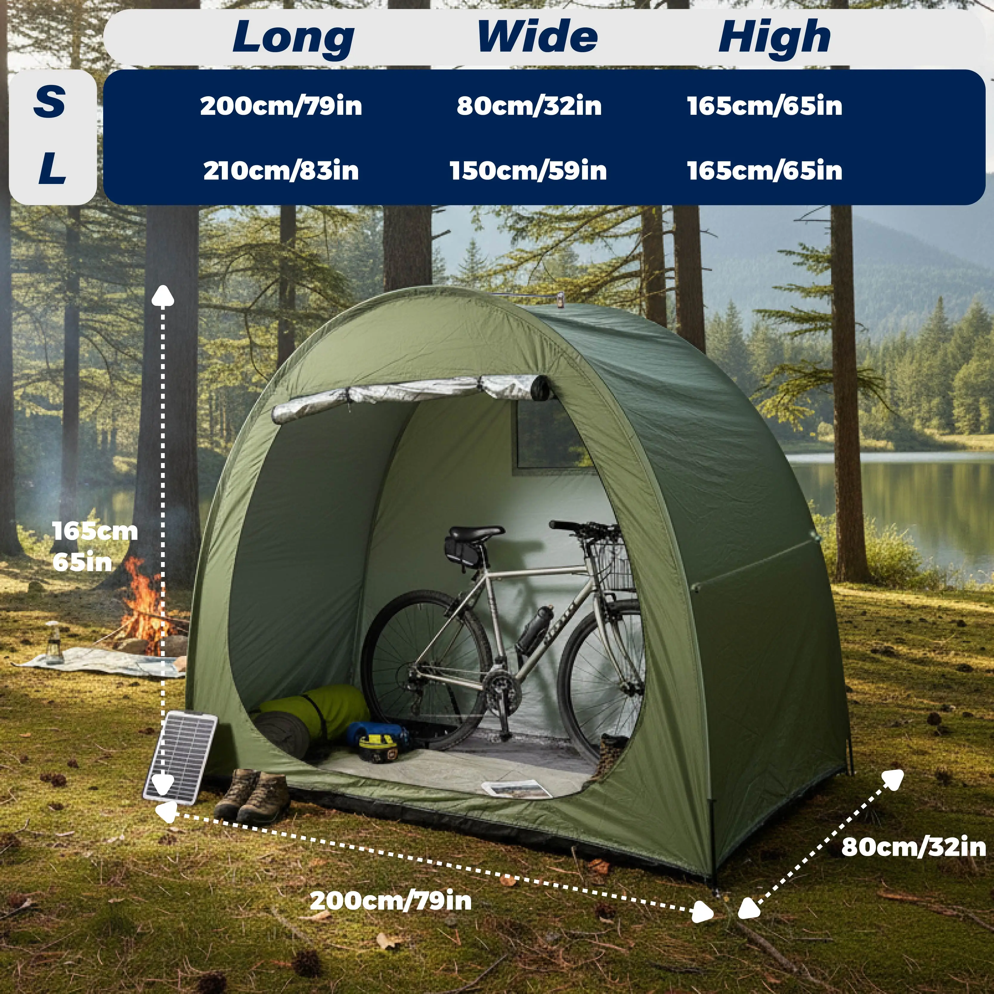 1 Pack Practical Foldable Bike Storage Tent, Large Shelter for Cyclists, Outdoor Backyard Bicycle Storage Shed Cover House