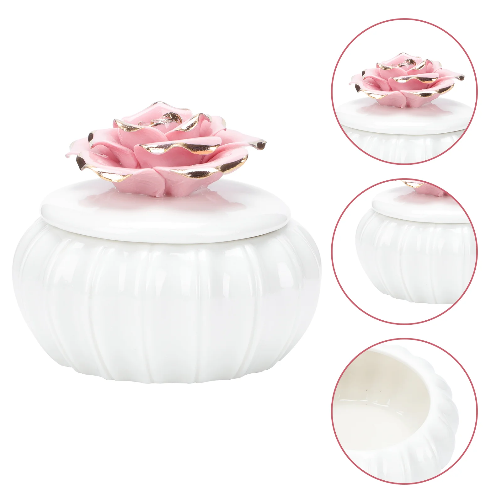 Nordic Container Ceramic Jewelry Box Decor Trendy 9x9cm Ceramics Storage Canister