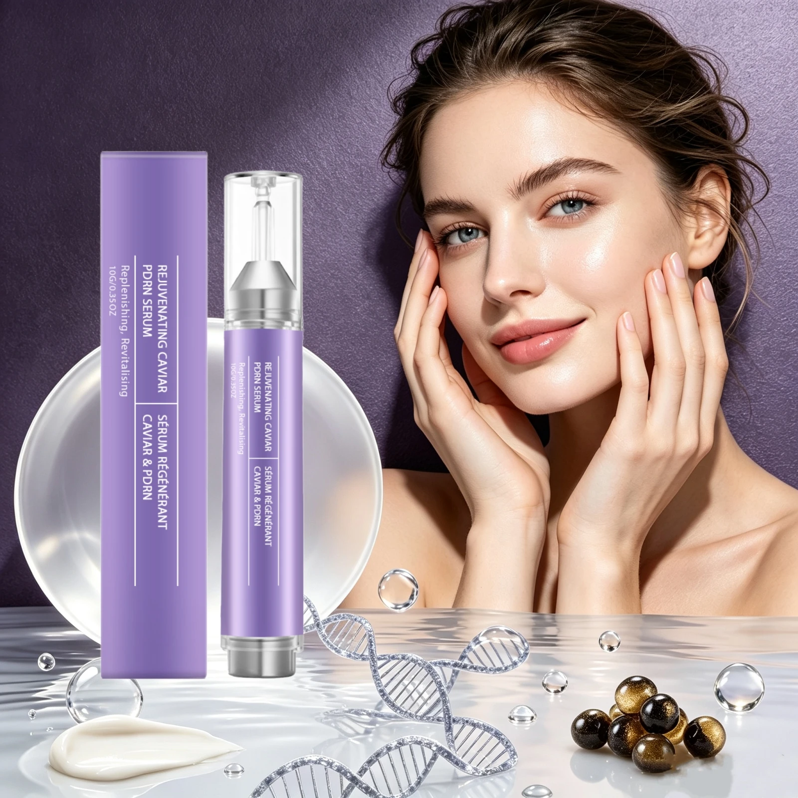 Caviar PDRN Revitalize Face Serum Daily Nourishing Moisture Skincare Skin Barrier Repair  Rejuvenating Replenishing Care Essence