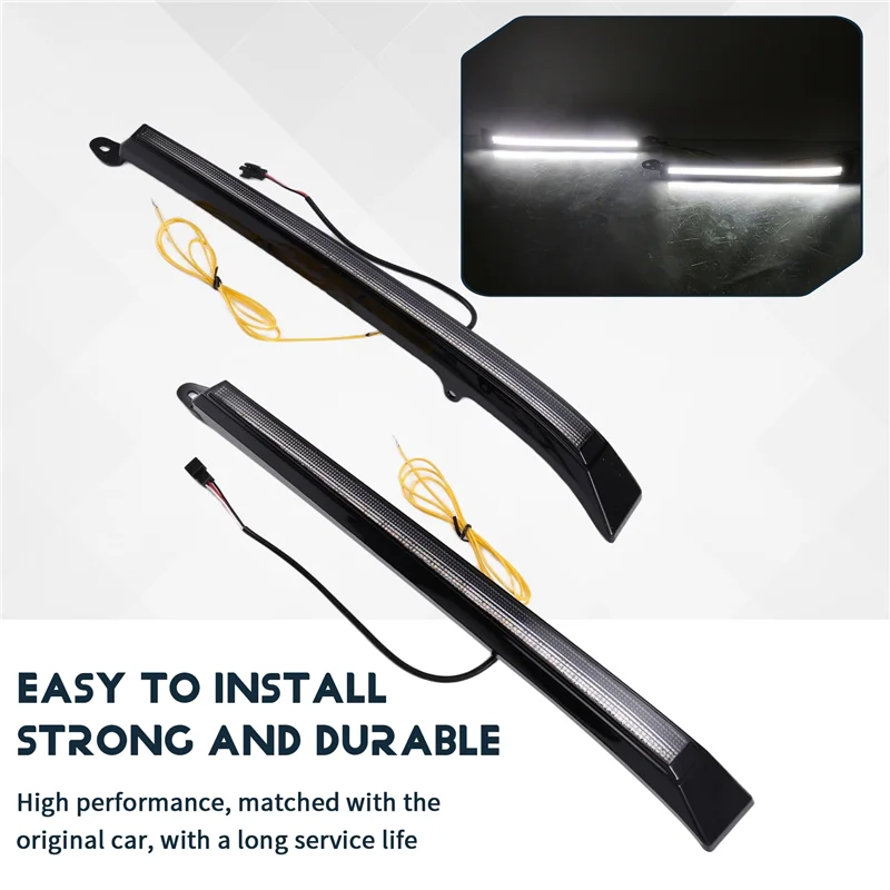 ABOK-Car DRL LED النهار تشغيل ضوء الضباب مصباح ديناميكي بدوره إشارة لتويوتا لاند كروزر 4500 4700 100 LC100 FZJ100 98-07 #2