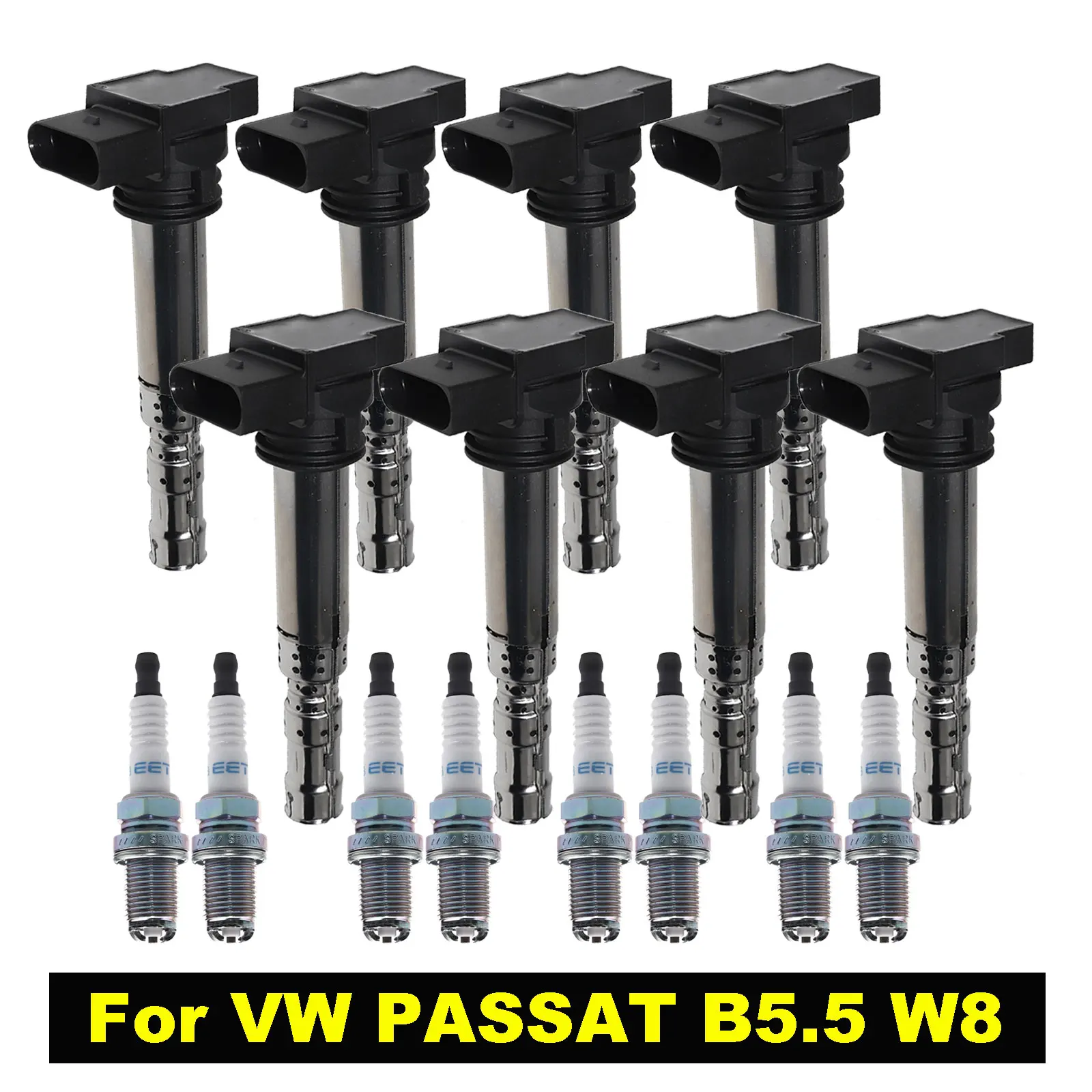 8pcs Ignition Coil Set For VW PASSAT B5.5 3B3 3B6 4.0L W8 4 Motion 2001 2002 2003 2004 Engine Accessories 07C905115C