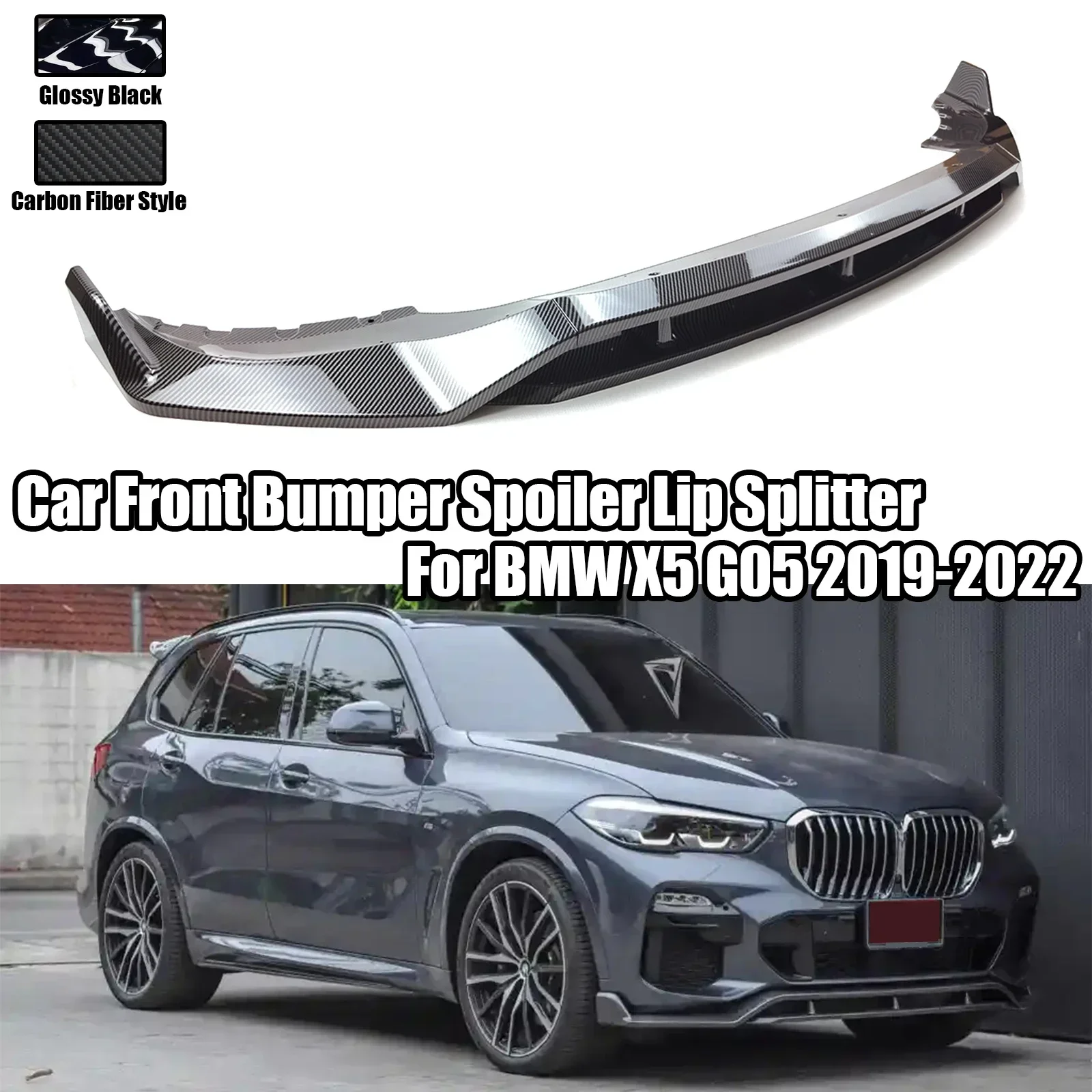 A Set Car Front Bumper For 2019-2022 BMW X5 G05 Splitter Spoiler Lip Guard Protector Body Kit Car Accessories Exterior Parts