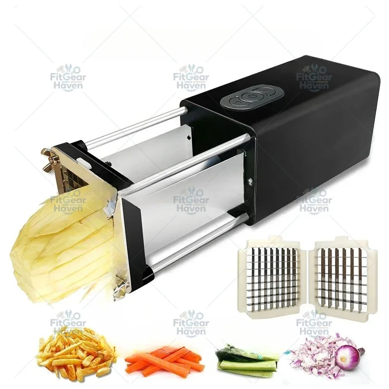 Multifunctional Electric Potato Cutter 110V-240V Vegetable Food Processor for Strip Dice Cube Slice Cutting