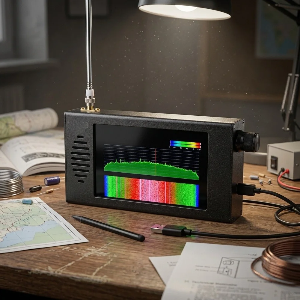 For DSP Radio for HF VHF UHF Reception 4.3 inch 800x480 IPS Display 16-Bit Sampling Portable Aluminum Enclosure