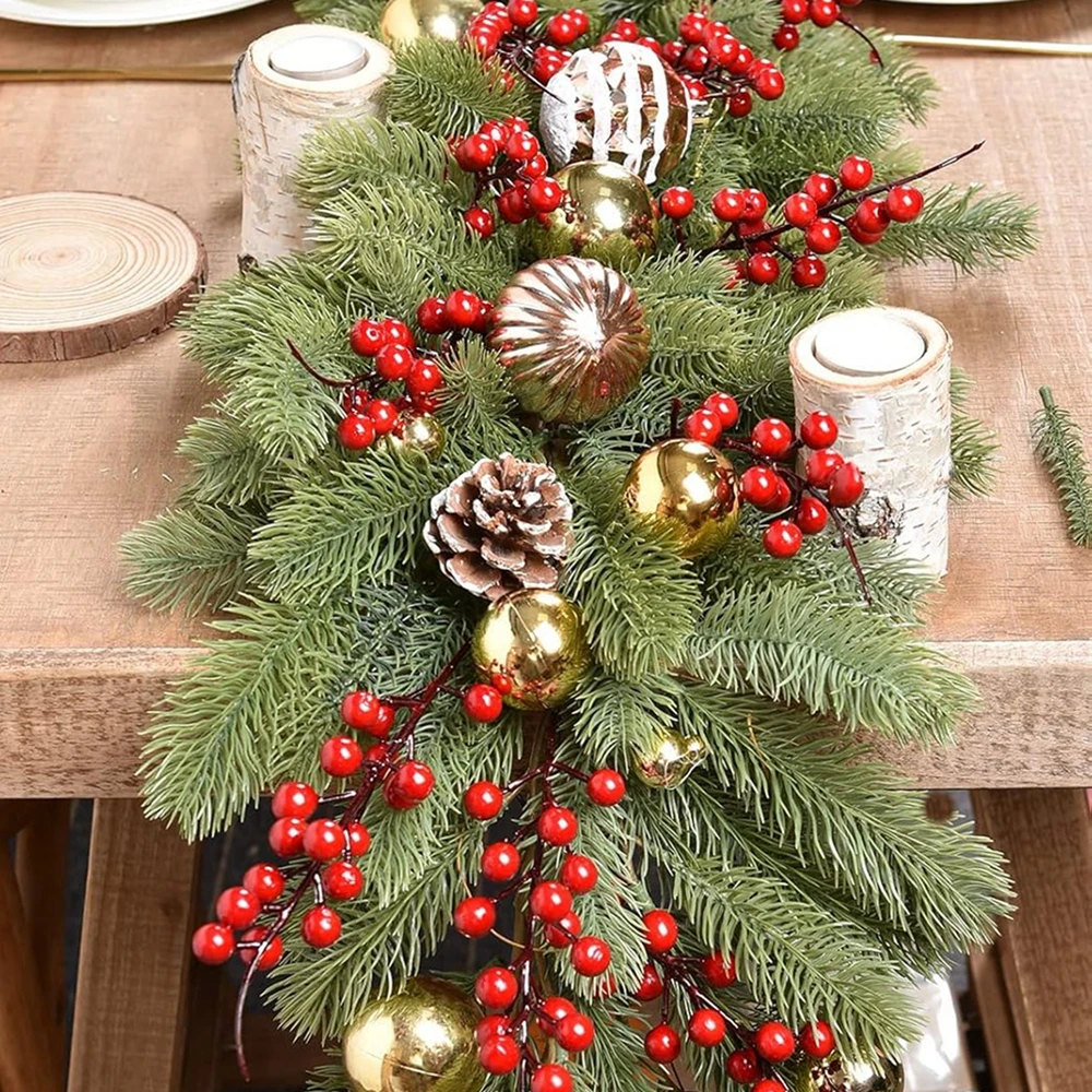 180 cm Künstliche Grüne Pflanzen Weihnachtsbaumgirlande Kränze Heim-Party-Dekoration Outdoor Garten Kiefer Rattan Hängedekoration – Detail 7