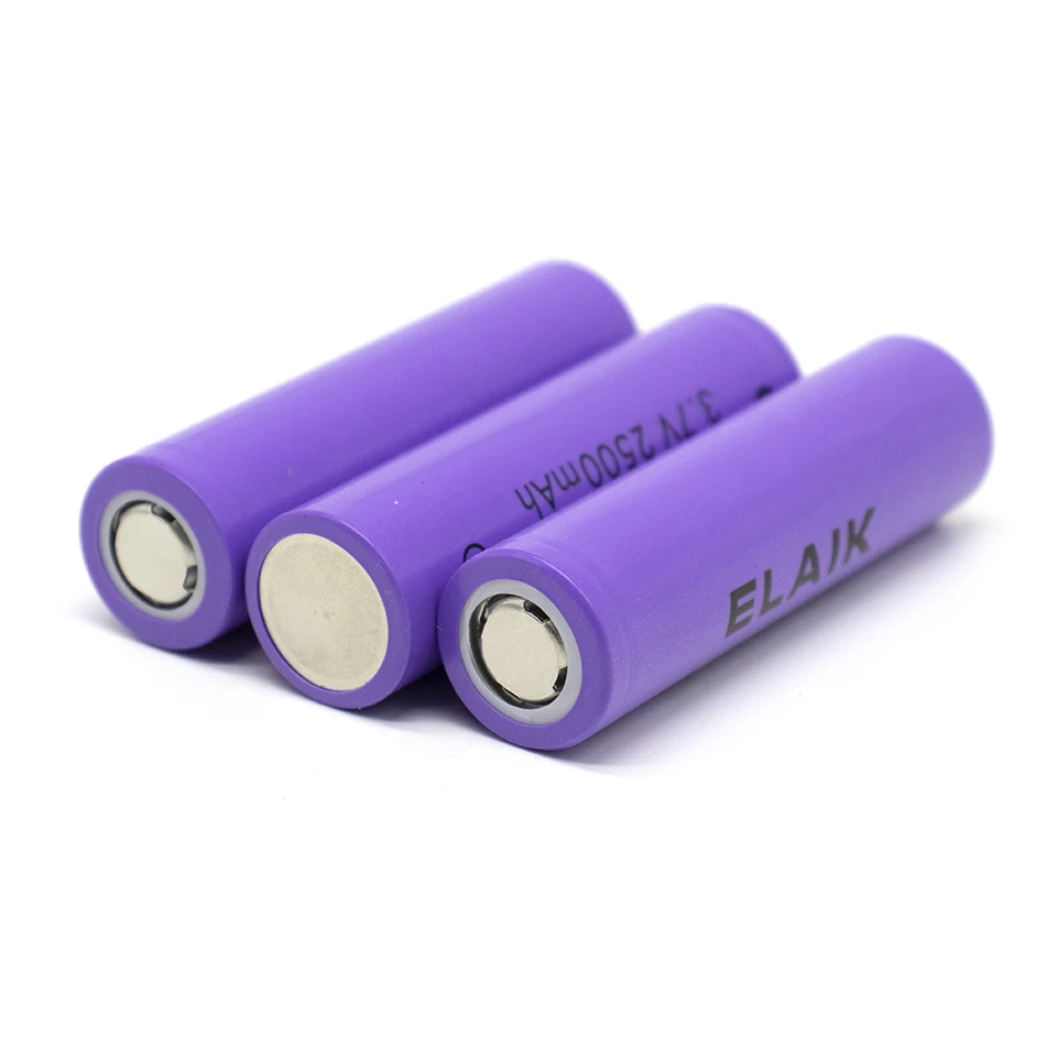 1-4pcs INR18650 Rechargeable lithium battery 3.7V 2500mAh power battery Stable performance 20A battery 25D-flat head