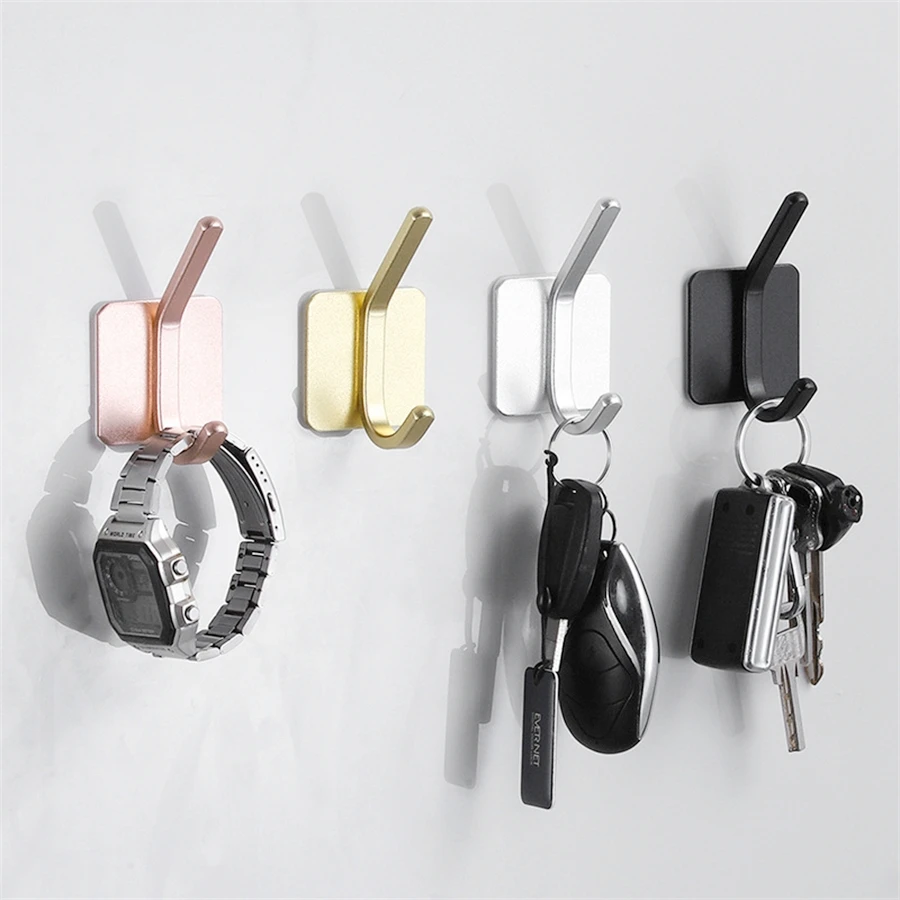 Adhesive Wall Hooks Towel Holder Door Key Cloth Coat Bathroom Robe Hanger Kitchen Hardware Rack Bag Hook Organizer For Hanging