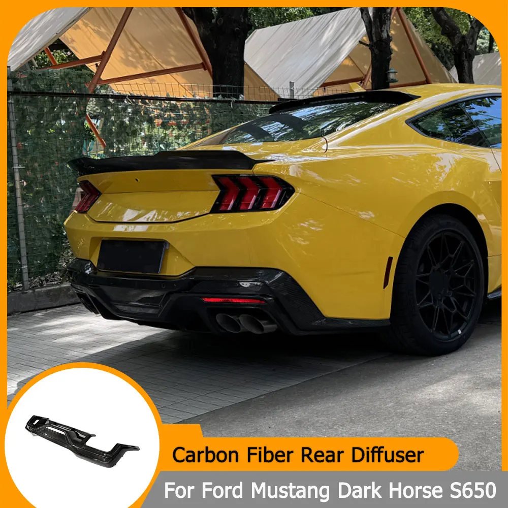 

Carbon Fiber Rear Bumper Diffuser for Ford Mustang Dark Horse S650 2024 Car Rear Diffuser Lip Spoiler