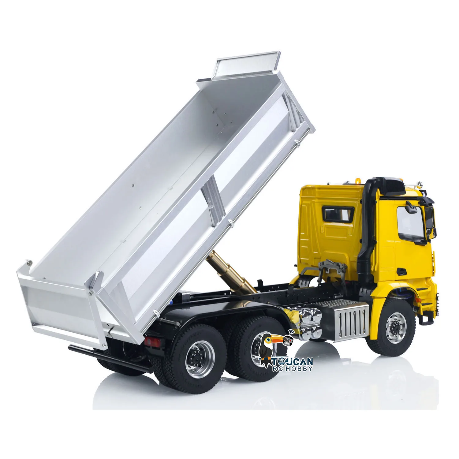 Toys 1/14 Hydraulic RC Dumper Truck 3348 6x6 Metal Chassis 2 Speed Sound Light DIY Cabin Remote Control Car Tipper Model Boys