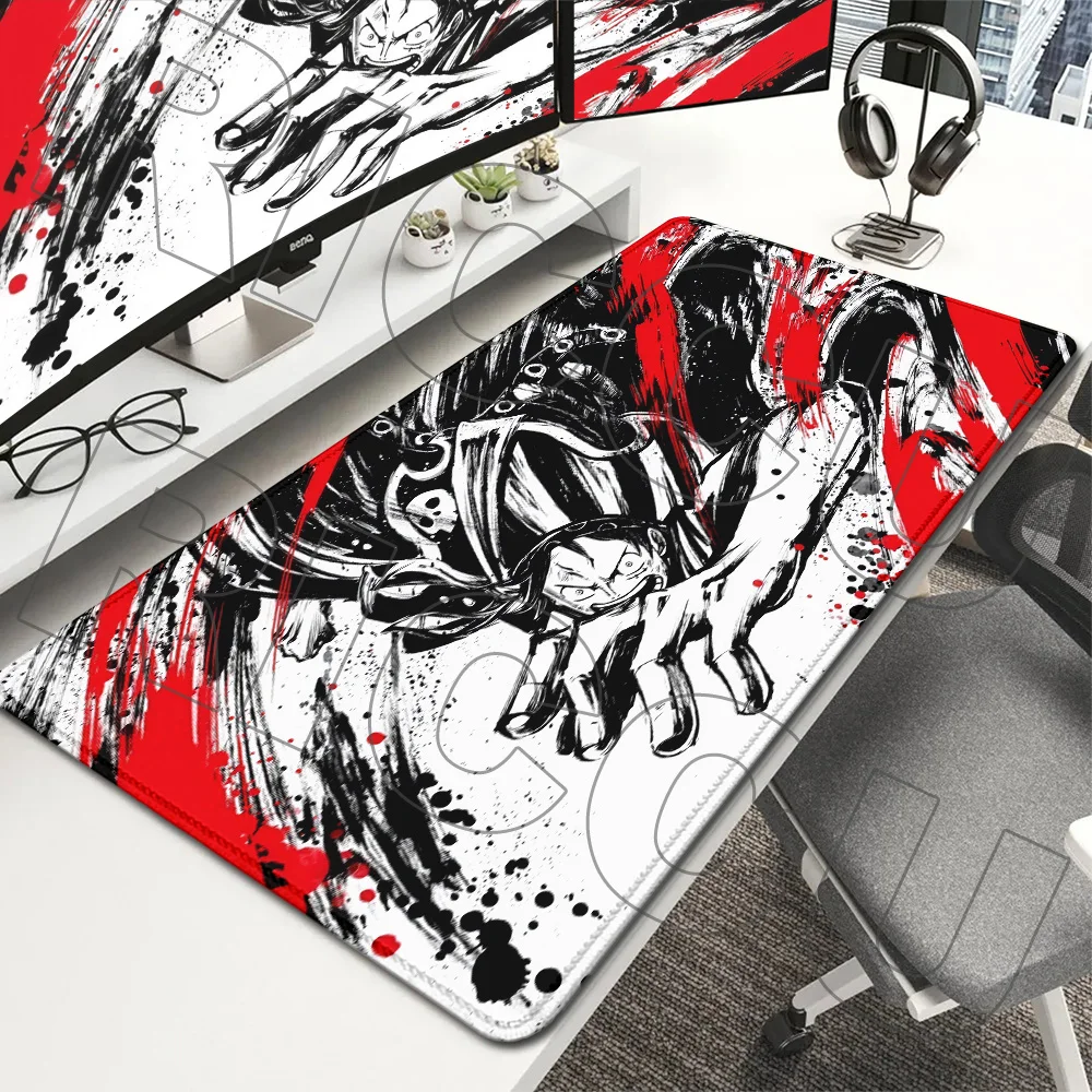 Mauspad Anime One Piece Gaming XXL Büromatte Mauspad Große Schreibtischunterlage Rutschfeste PC-Zubehörteppich Gamer Laptop Tastaturmatte