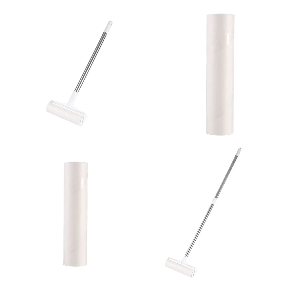 Tearable Long Handle Lint Roller Brush Telescopic 19/24cm Pet Hair Remover Roller Retractable Dust Hair Roller Stick