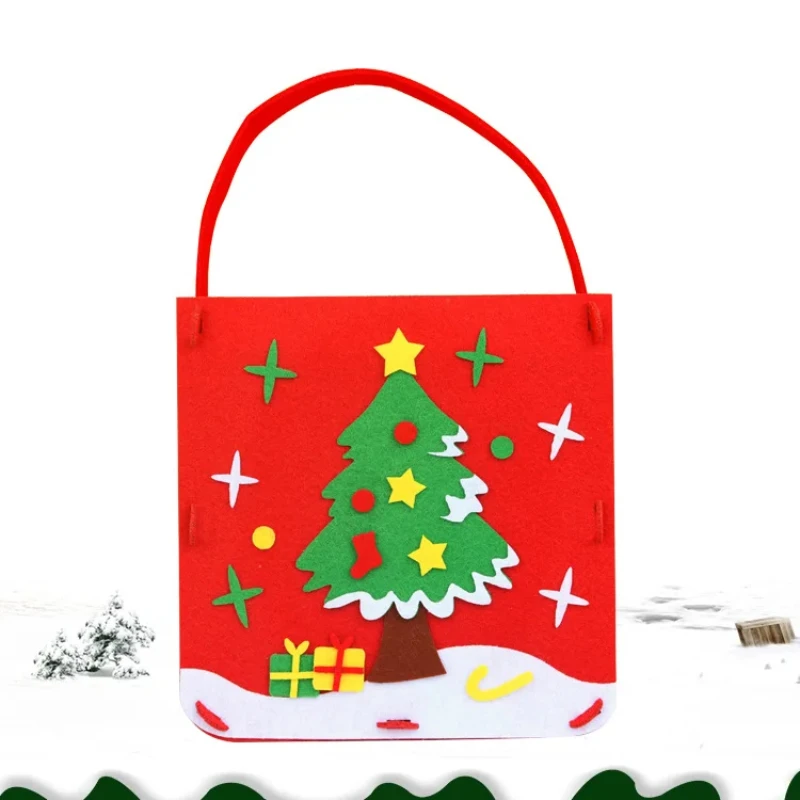 Jouets de bricolage faits à la main pour enfants, sac à main de gril, kits d'artisanat de Noël, tissu non tissé, éducation Montessori, sac pour enfants, cadeau de décoration de Noël