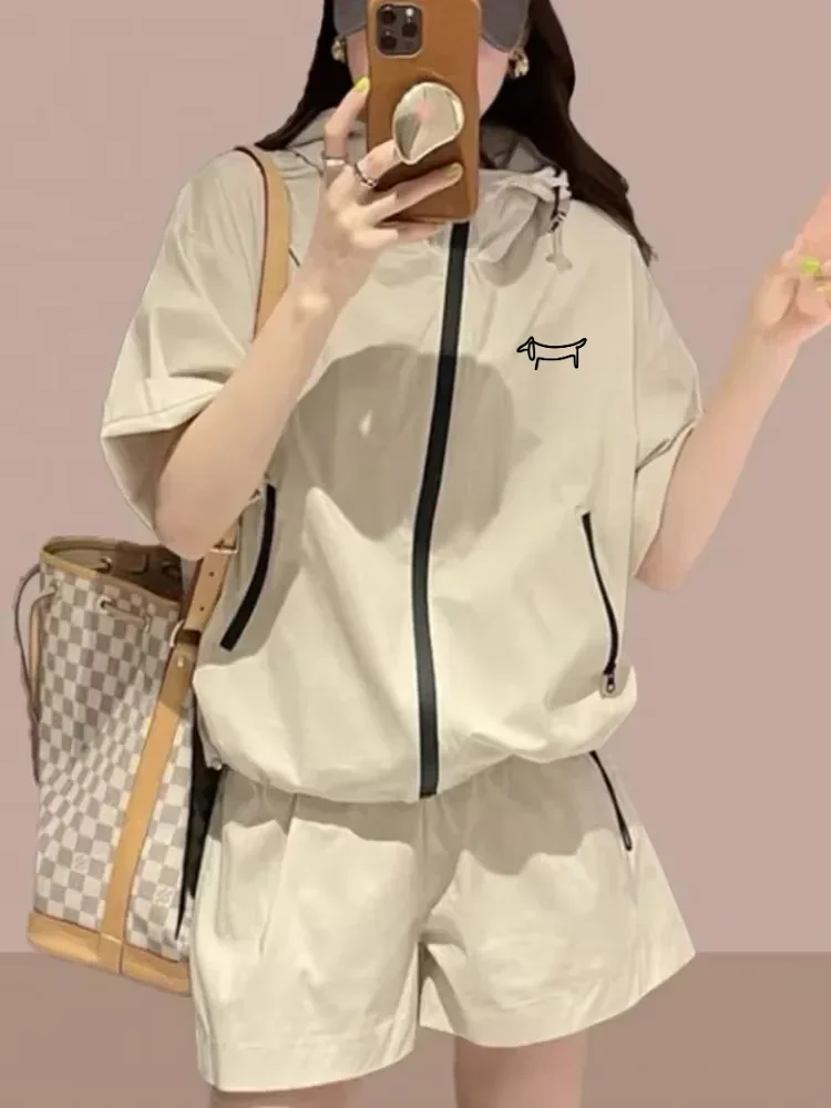 Summer Women's Golf Jacket Outfit Sun Protection Loose Thin Orts Two-Piece Set Faionable Casual Luxury Brand Women Golf Clothing