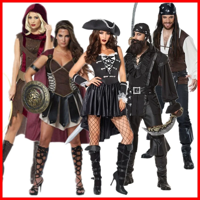 

2025 New loween Stage Costume Multifunctional Adult Witch Pirate orm Men And Women Robin Hood Warrior Outfit