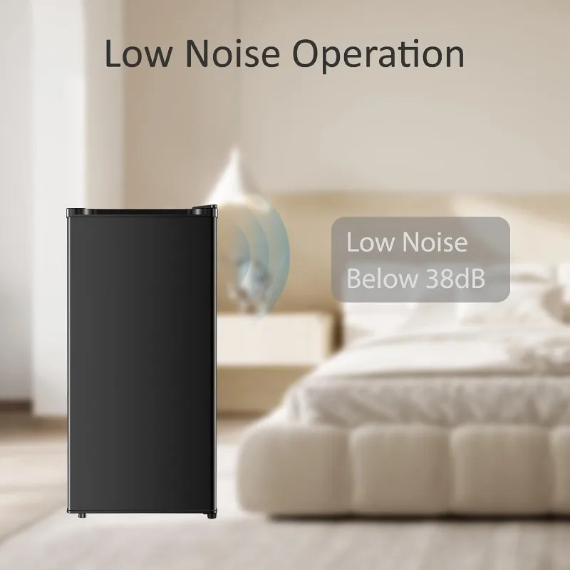 3.1 Cu.Ft Mini Fridge with Freezer, Single Door Mini Refrigerator, 5 Settings Temperature Adjustable, Compact Refrigerator