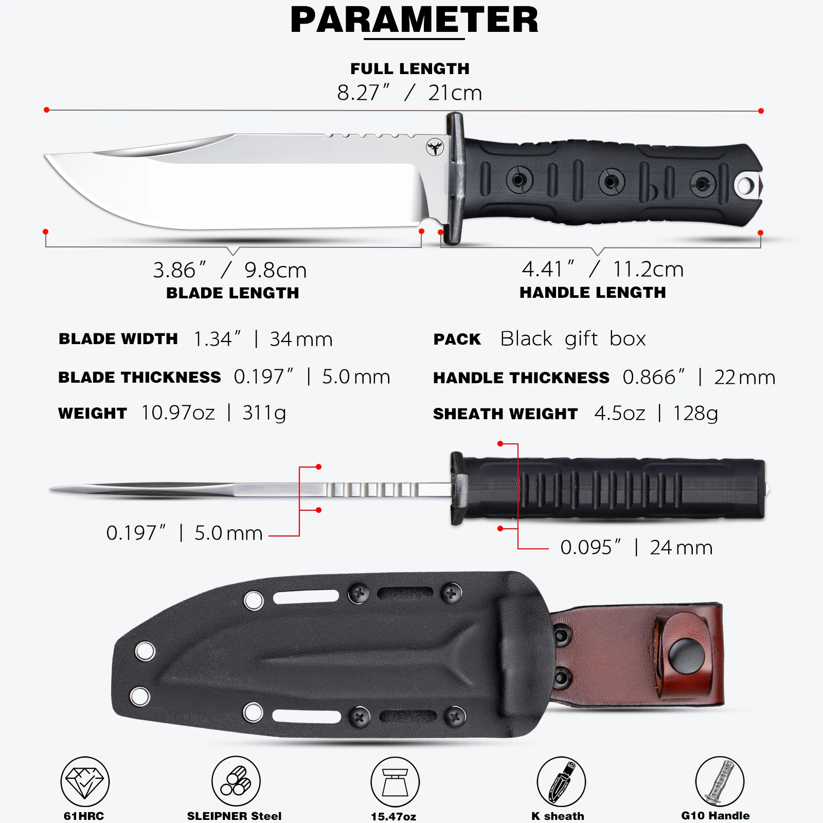LENGREN A037 Sleipner Steel He - огляд і ціна Bushcraft Knife Fixed