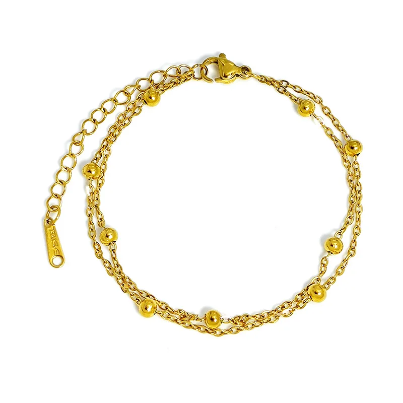 Stainless Steel Chain Bracelet for Women Gold Color Lightweight Luxury Women's Bracelet Foot Ankle Jewelry Accessories