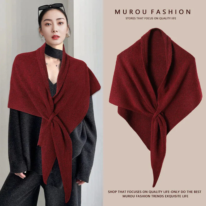 Neue Mode Dreieck Schal Schal frauen Neck Wrap Wolle Gemischt Weibliche Verdickt Warme Schulter Schal Winter Geschenk Hohe Qualität – Detail 1