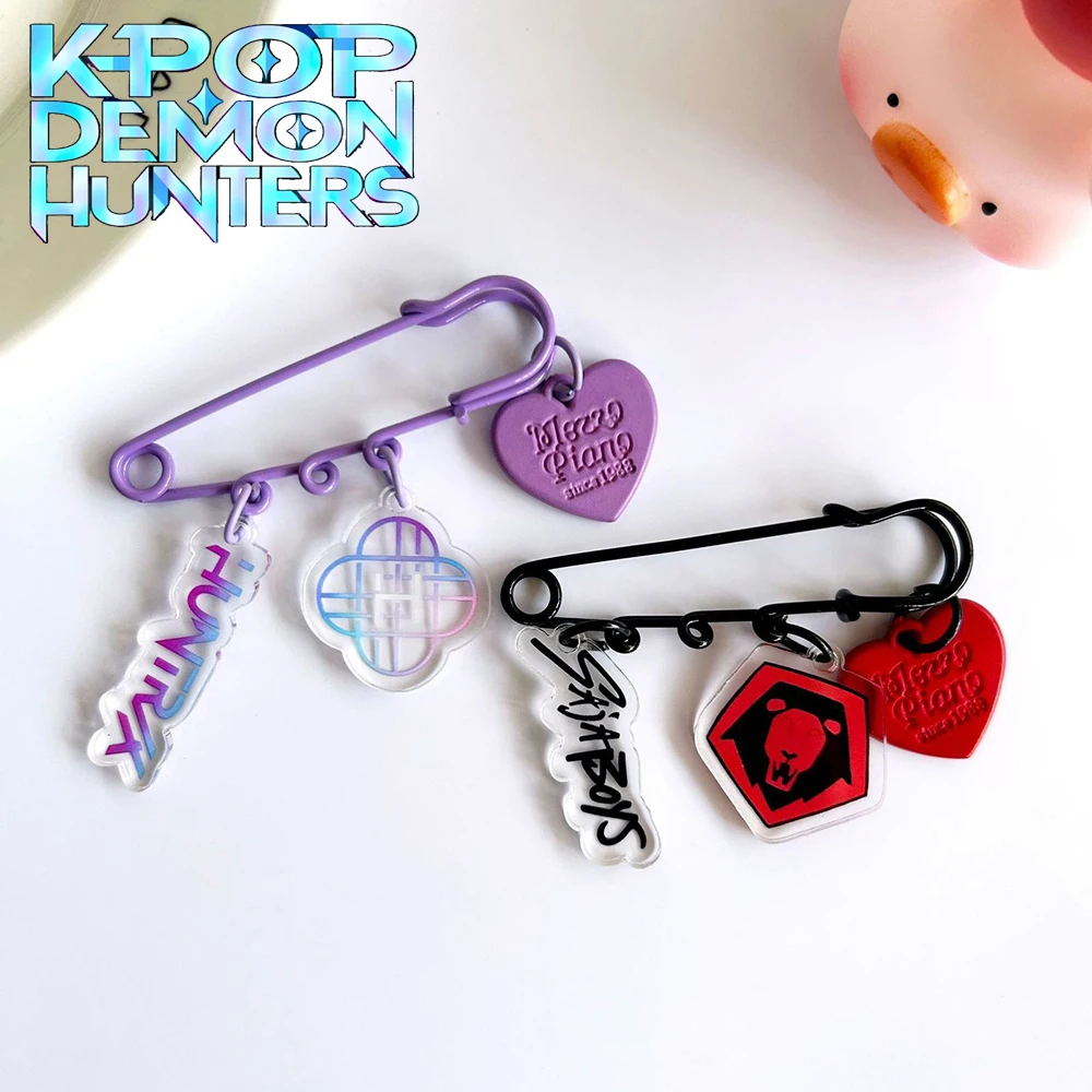 

Anime KPop Demon Hunters Saja Boys Cosplay Brooch Acrylic Badge Pendant Costume Corsage Pins Jewelry Bag Accessories