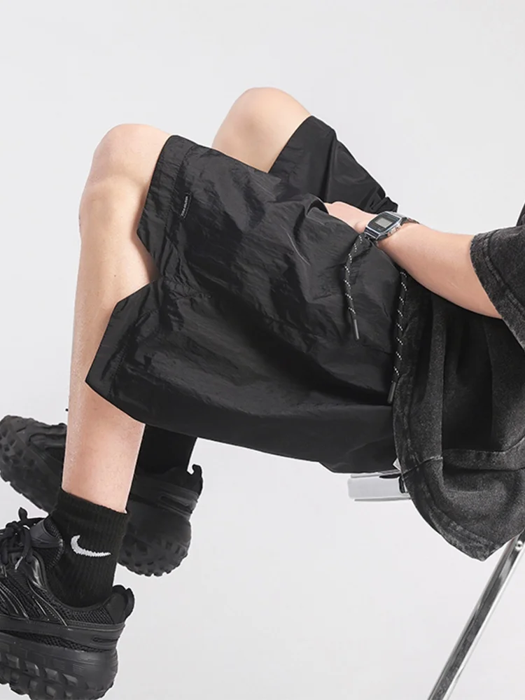 

Qui Dry Baskeall orts Men's Summer Thin Casual Beach Pants Spor Five-Quarter Length Outerwear Mid-Pants for Teens