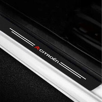4Pcs New Leather Carbon Fiber Car Door Sill Threshold Protector Stickers For Citroen Cactus Saxo C4 C3 C5 C1 C2 Berlingo Celysee