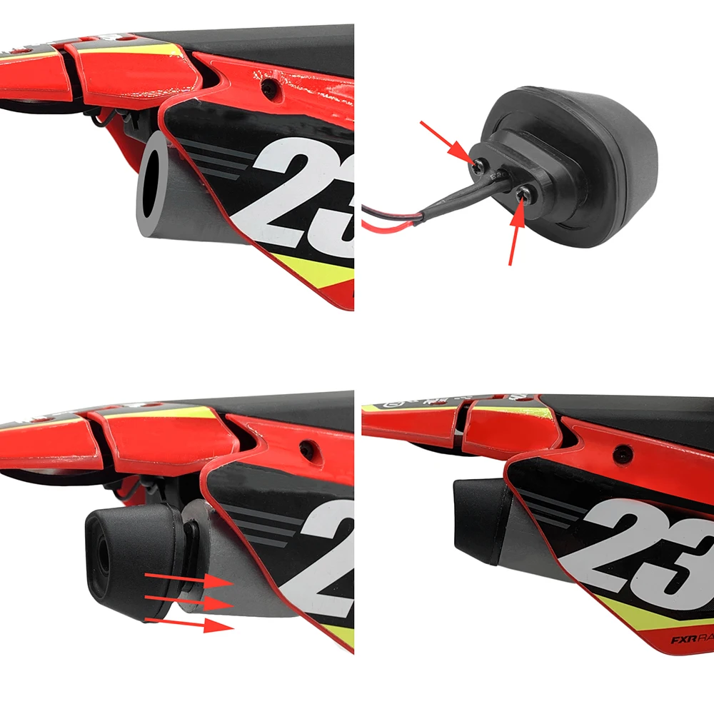 Axspeed branco farol vermelho lanterna traseira luzes dianteiras & traseiras lâmpada led para 1/4 PROMOTO-MX rc peças de atualização da motocicleta