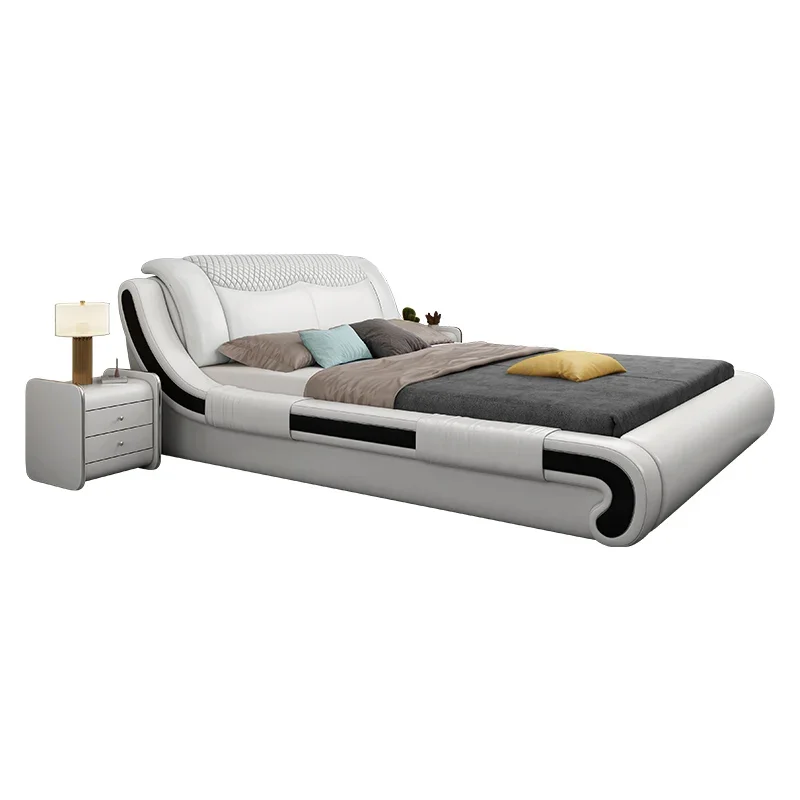 Double bed pneumatic storage wedding bed European online celebrity bedroom technology cloth on sale