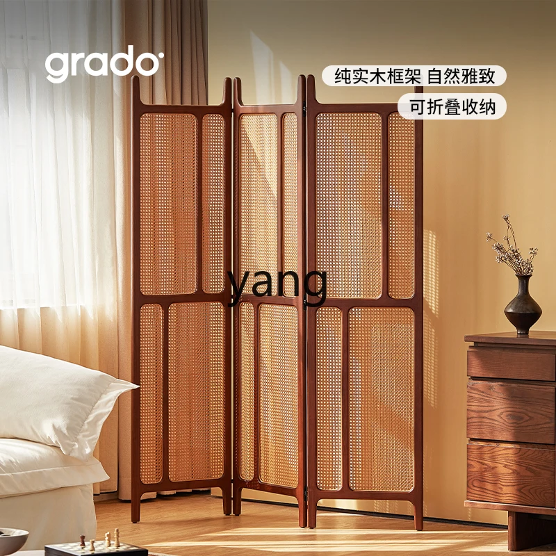LMM, new Chinese solid wood folding mobile screen household living room entrance small apartment folding screen